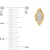 Thumbnail Image 3 of 1/6 CT. T.W. Marquise-Shaped Lab-Grown Multi-Diamond Bypass Stud Earrings in Sterling Silver with 24K Gold Plate