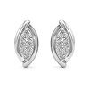 Thumbnail Image 2 of 1/6 CT. T.W. Marquise-Shaped Lab-Grown Multi-Diamond Bypass Stud Earrings in Sterling Silver