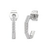 Thumbnail Image 1 of 1/5 CT. T.W. Lab-Grown Diamond Angled J-Hoop Earrings in Sterling Silver