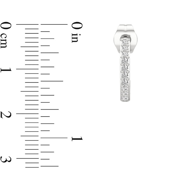1/5 CT. T.w. Lab-Grown Diamond Angled J-Hoop Earrings in Sterling Silver