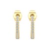Thumbnail Image 2 of 1/5 CT. T.W. Lab-Grown Diamond Angled J-Hoop Earrings in Sterling Silver with 24K Gold Plate