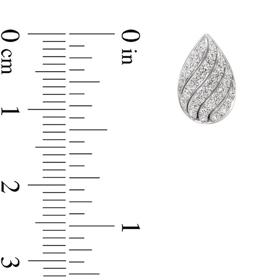 1/2 CT. T.w. Lab-Grown Diamond Ribbon Teardrop Stud Earrings in 10K White Gold