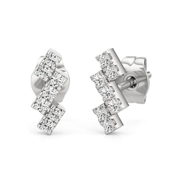 1/5 CT. T.W. Lab-Grown Diamond Zig-Zag Stud Earrings in 10K White Gold