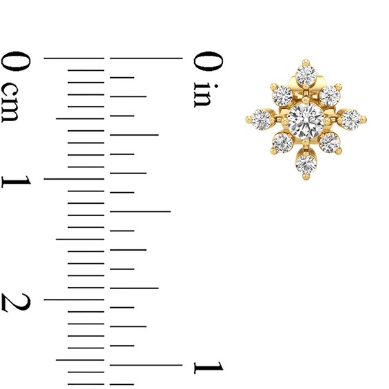 1/2 CT. T.w. Diamond Flower Stud Earrings in 10K Gold