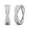 Thumbnail Image 1 of 1/4 CT. T.W. Lab-Grown Diamond Double Row Crossover Hoop Earrings in Sterling Silver