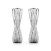Thumbnail Image 2 of 1/4 CT. T.W. Lab-Grown Diamond Double Row Crossover Hoop Earrings in Sterling Silver