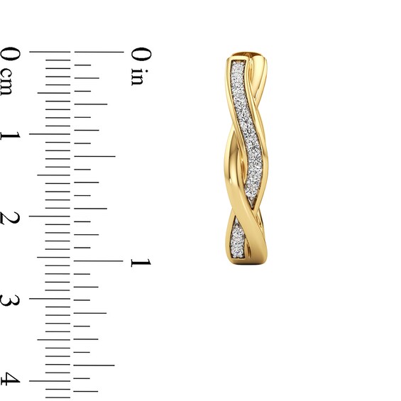 1/3 CT. T.w. Lab-Grown Diamond Twist Hoop Earrings in Sterling Silver with 24K Gold Plate