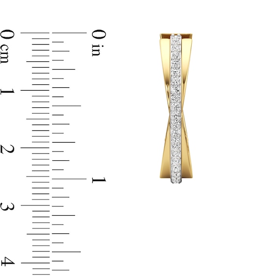 1/3 CT. T.w. Lab-Grown Diamond Crossover Hoop Earrings in Sterling Silver with 24K Gold Plate