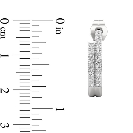 1/4 CT. T.w. Lab-Grown Diamond Double Row Open Hoop Earrings in Sterling Silver