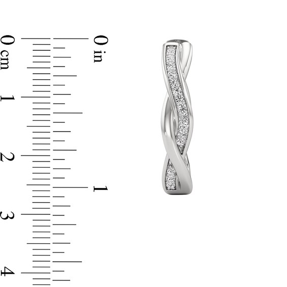 1/3 CT. T.w. Lab-Grown Diamond Twist Hoop Earrings in Sterling Silver