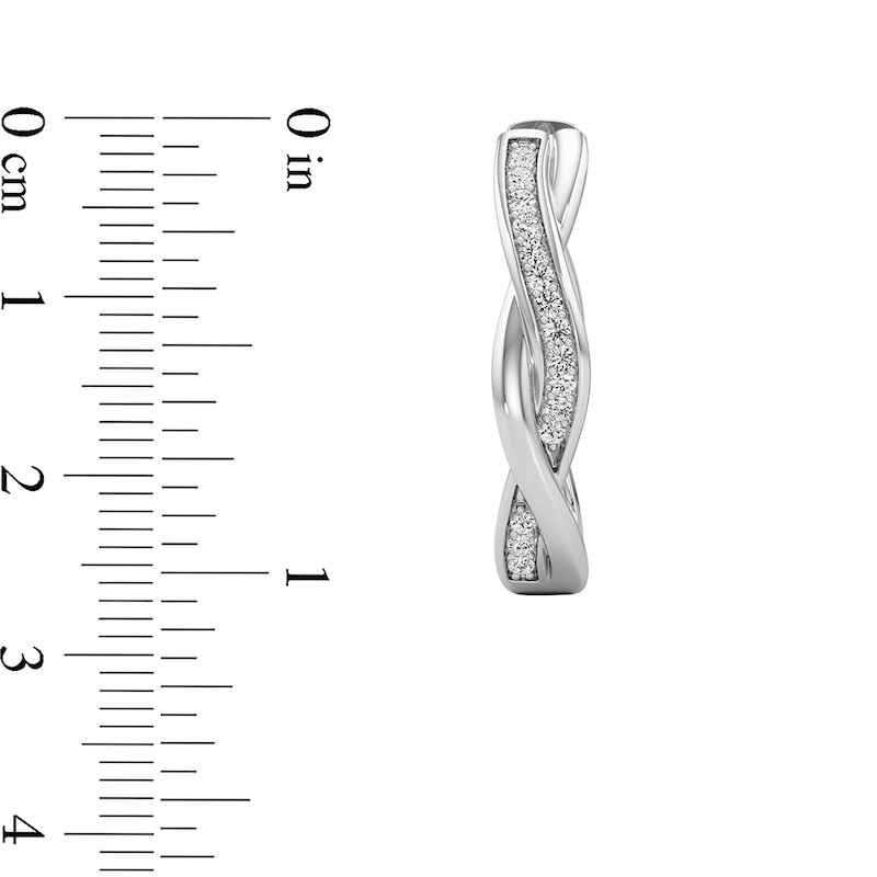 Main Image 3 of 1/3 CT. T.W. Lab-Grown Diamond Twist Hoop Earrings in Sterling Silver