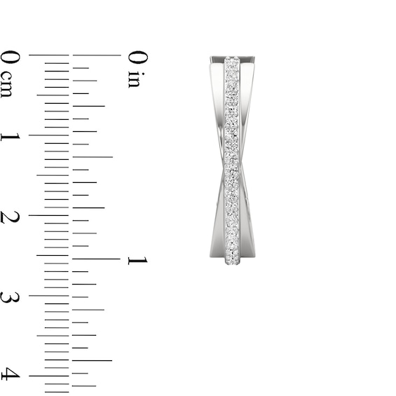 1/3 CT. T.w. Lab-Grown Diamond Crossover Hoop Earrings in Sterling Silver