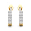 Thumbnail Image 2 of 1/4 CT. T.W. Lab-Grown Diamond Double Row Open Hoop Earrings in Sterling Silver with 24K Gold Plate