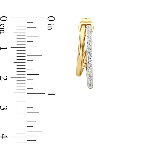 1/4 CT. T.w. Lab-Grown Diamond Split Open Hoop Earrings in Sterling Silver with 24K Gold Plate