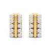 Thumbnail Image 2 of 1/6 CT. T.W. Lab-Grown Diamond Double Row Stud Earrings in Sterling Silver with 24K Gold Plate