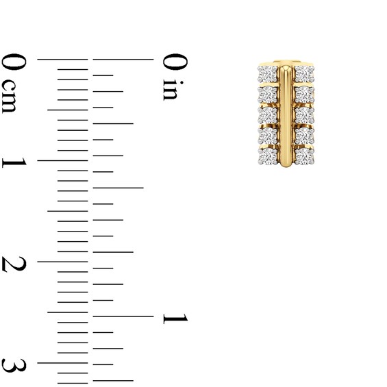1/6 CT. T.w. Lab-Grown Diamond Double Row Stud Earrings in Sterling Silver with 24K Gold Plate