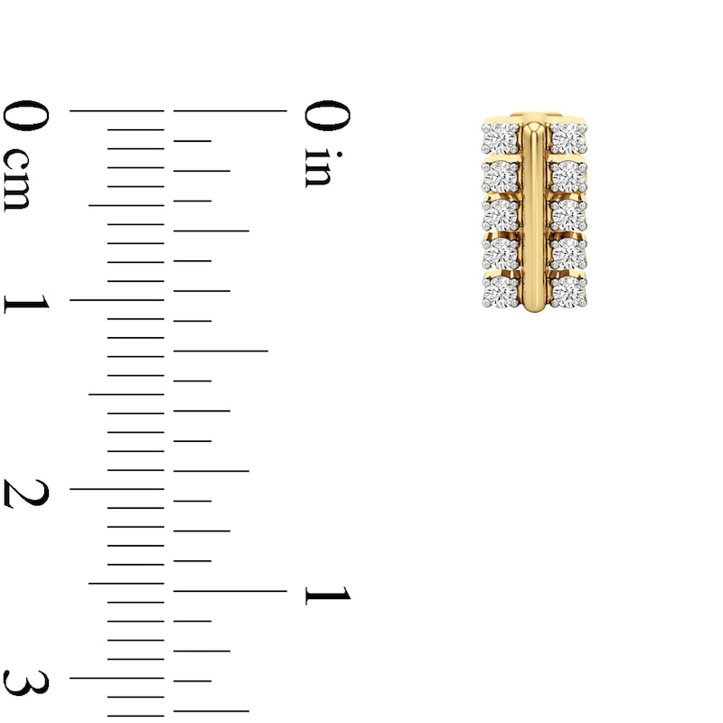 Main Image 3 of 1/6 CT. T.W. Lab-Grown Diamond Double Row Stud Earrings in Sterling Silver with 24K Gold Plate