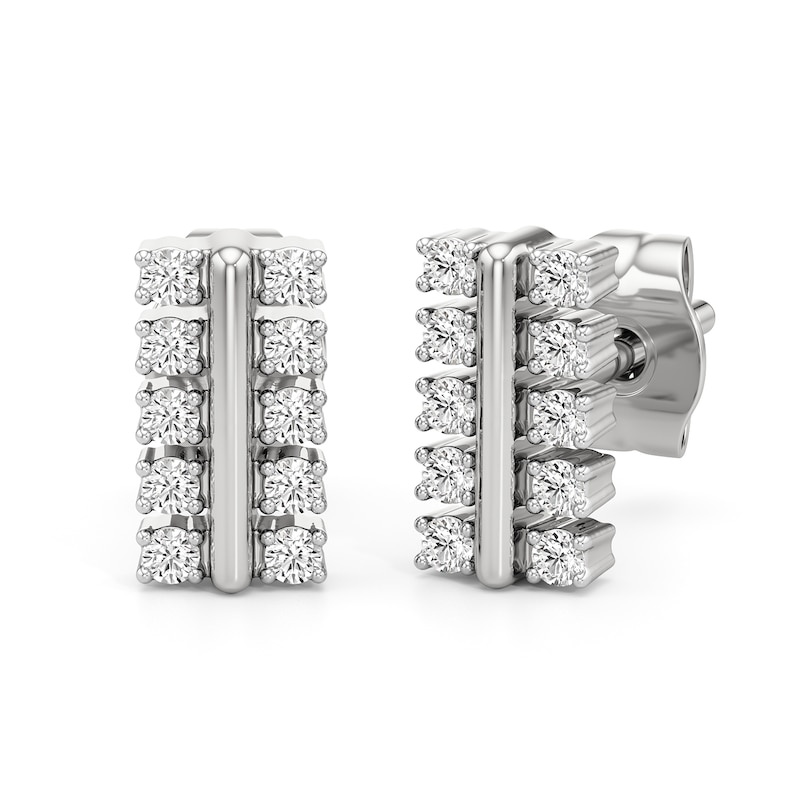 Main Image 1 of 1/6 CT. T.W. Lab-Grown Diamond Double Row Stud Earrings in Sterling Silver