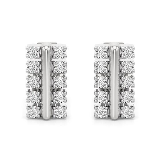 1/6 CT. T.w. Lab-Grown Diamond Double Row Stud Earrings in Sterling Silver