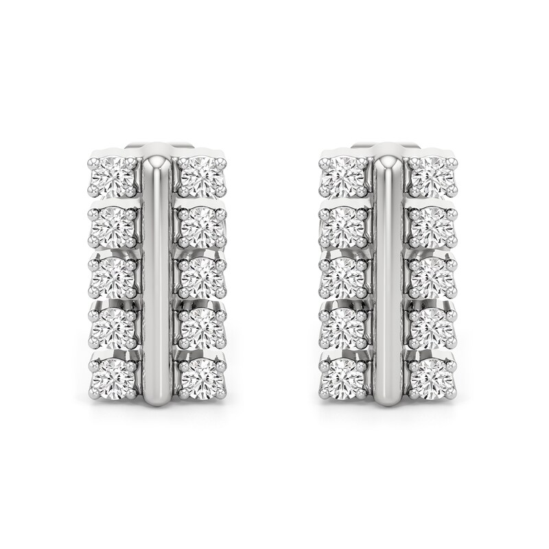Main Image 2 of 1/6 CT. T.W. Lab-Grown Diamond Double Row Stud Earrings in Sterling Silver