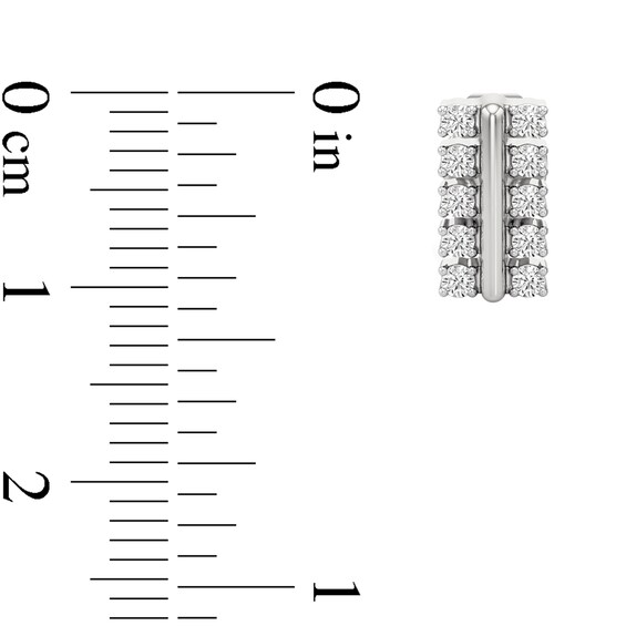 1/6 CT. T.w. Lab-Grown Diamond Double Row Stud Earrings in Sterling Silver