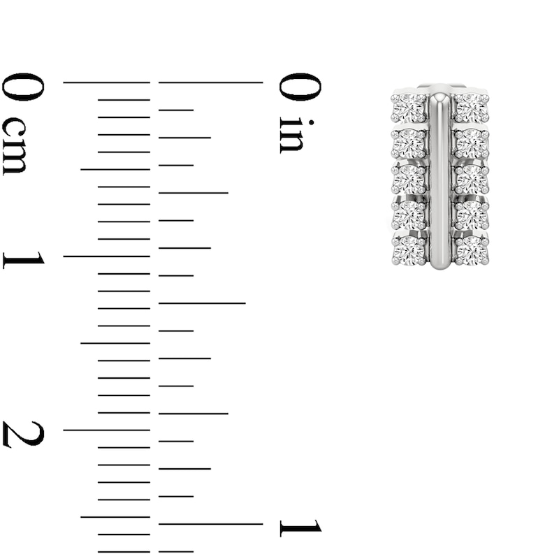 Main Image 3 of 1/6 CT. T.W. Lab-Grown Diamond Double Row Stud Earrings in Sterling Silver