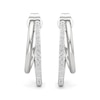 Thumbnail Image 2 of 1/4 CT. T.W. Lab-Grown Diamond Split Open Hoop Earrings in Sterling Silver