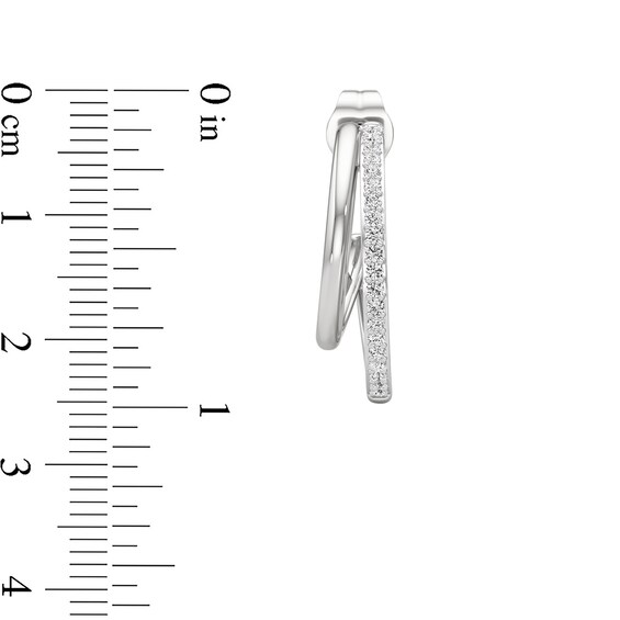 1/4 CT. T.w. Lab-Grown Diamond Split Open Hoop Earrings in Sterling Silver