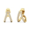Thumbnail Image 1 of 1/5 CT. T.W. Lab-Grown Diamond Split "V" Cuff Hoop Earrings in Sterling Silver with 24K Gold Plate