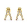 Thumbnail Image 2 of 1/5 CT. T.W. Lab-Grown Diamond Split "V" Cuff Hoop Earrings in Sterling Silver with 24K Gold Plate