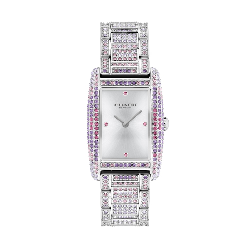 Main Image 1 of Ladies’ Coach Reese Pink and Purple Ombré Crystal Watch with Rectangular Silver-Tone Dial (Model: 14504413)