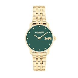 Ladies’ Coach Elliot Gold-Tone IP Watch with Green Dial (Model: 14504443)