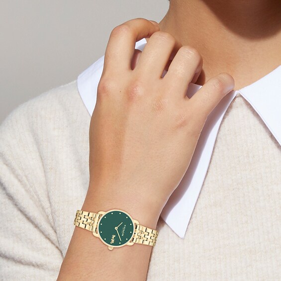 Ladiesâ Coach Elliot Gold-Tone IP Watch with Dial (Model