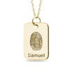 Thumbnail Image 1 of Engravable Fingerprint Rectangle Pendant in 10K White, Yellow or Rose Gold (1 Fingerprint and 3 Lines)