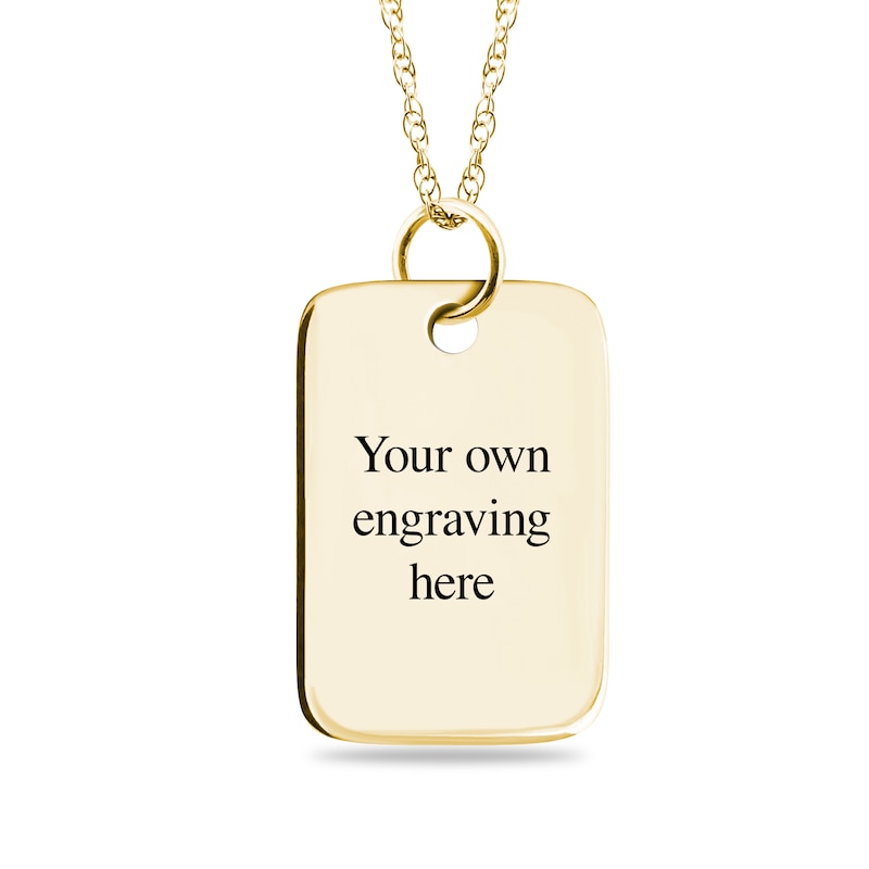 Main Image 2 of Engravable Fingerprint Rectangle Pendant in 10K White, Yellow or Rose Gold (1 Fingerprint and 3 Lines)