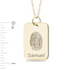 Thumbnail Image 3 of Engravable Fingerprint Rectangle Pendant in 10K White, Yellow or Rose Gold (1 Fingerprint and 3 Lines)
