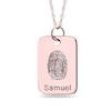 Thumbnail Image 4 of Engravable Fingerprint Rectangle Pendant in 10K White, Yellow or Rose Gold (1 Fingerprint and 3 Lines)