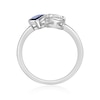 Thumbnail Image 4 of Pear and Octagon-Shaped Blue and White Lab-Created Sapphire Toi et Moi Ring in Sterling Silver