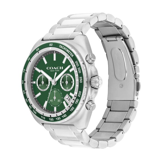 Menâs Coach Charter Chronograph Watch with Green Dial (Model: 14602701)