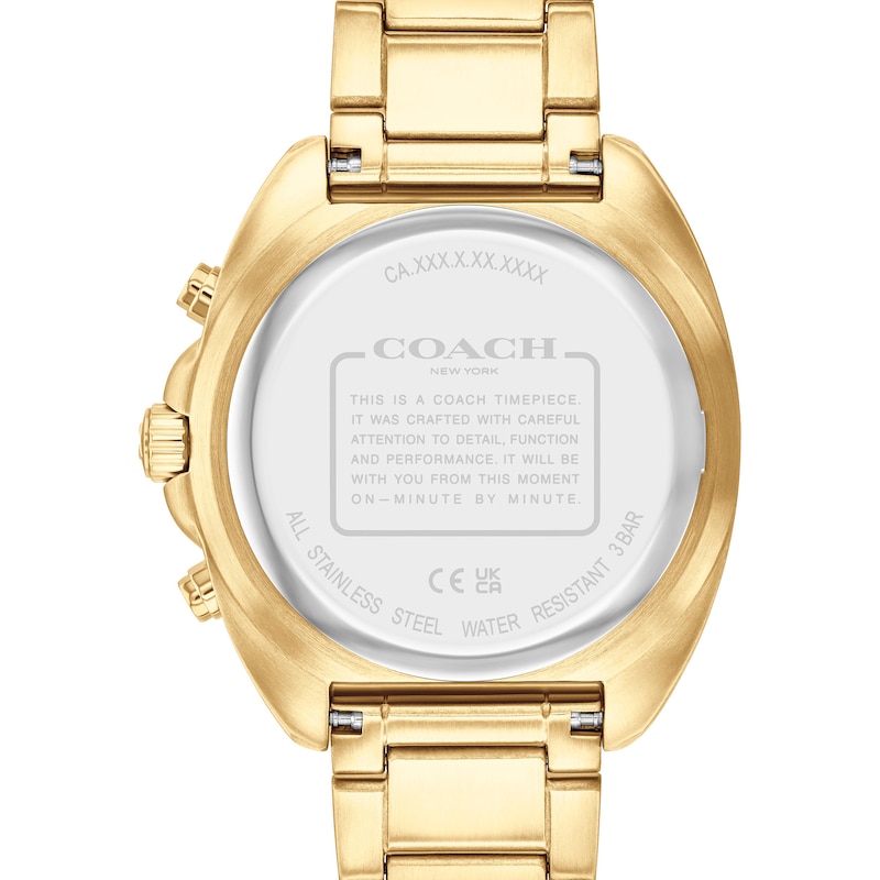 Main Image 3 of Men’s Coach Charter Gold-Tone IP Chronograph Watch with Black Dial (Model: 14602703)