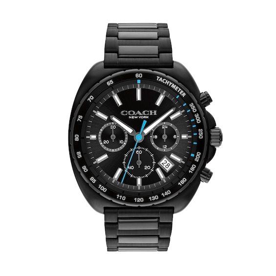 Menâs Coach Charter Black IP Chronograph Watch with Black Dial (Model: 14602705)