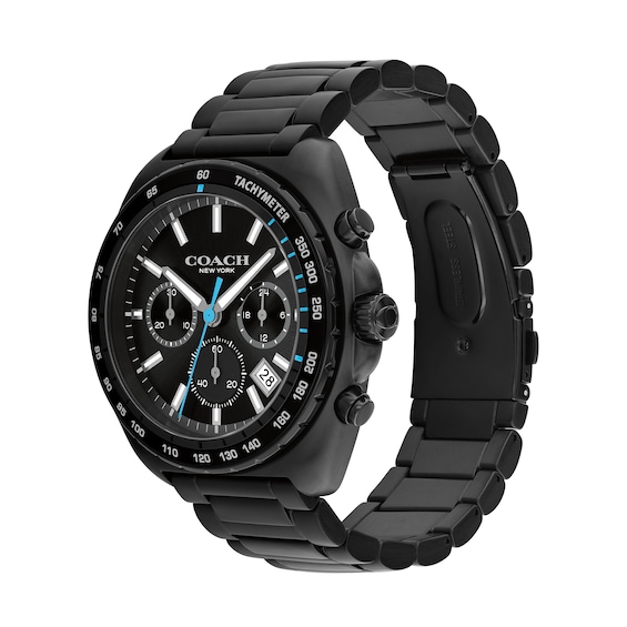 Menâs Coach Charter Black IP Chronograph Watch with Black Dial (Model: 14602705)