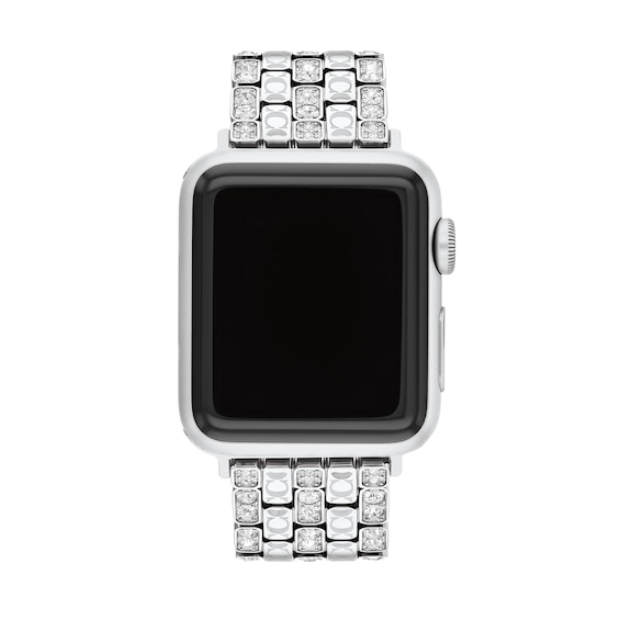 Ladiesâ Coach Apple Watch Crystal Straps Interchangeable Replacement Band Smart Watch Attachment (Model