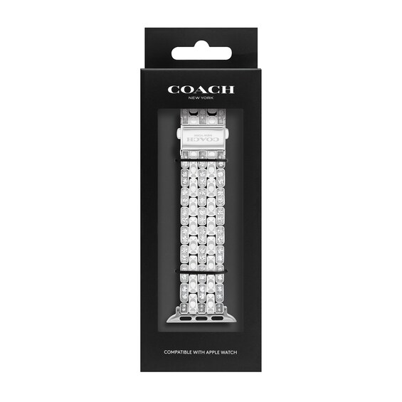 Ladiesâ Coach Apple Watch Crystal Straps Interchangeable Replacement Band Smart Watch Attachment (Model