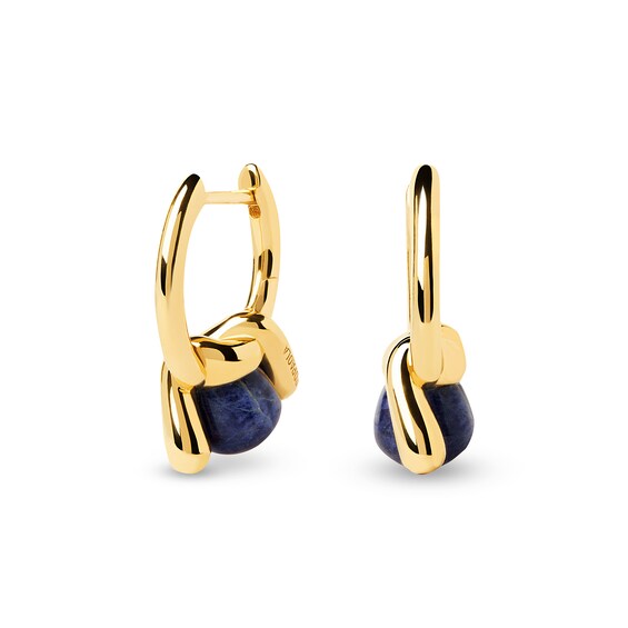 PDPAOLAâ¢ at Zales Blue Sodalite Twist Knot Hoop Drop Earrings in Sterling Silver with 18K Gold Plate