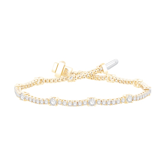 3 CT. T.w. Diamond Station Scallop Bracelet in 14K Gold