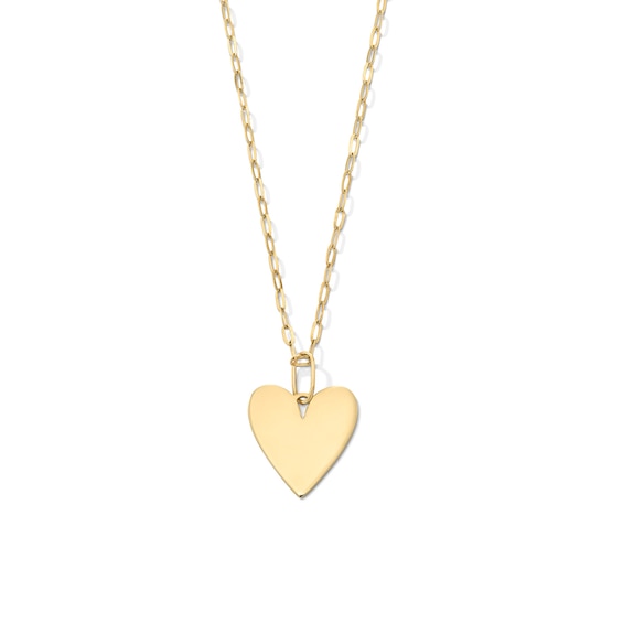Heart Disc Pendant in 10K Gold