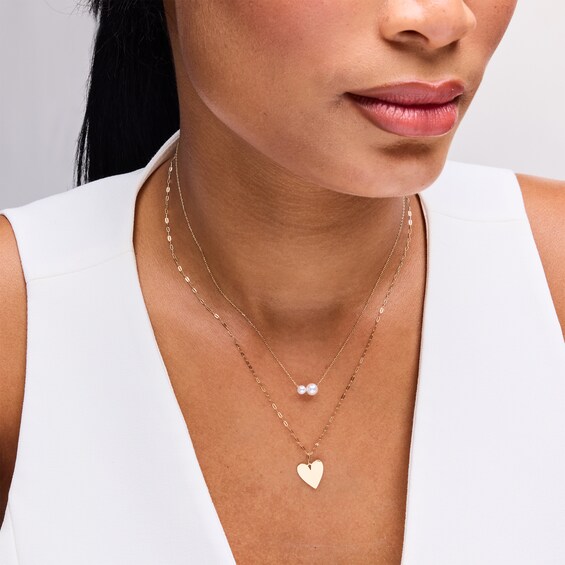Heart Disc Pendant in 10K Gold
