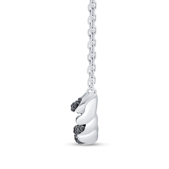 1/6 CT. T.w. Black Diamond Twist Curved Bar Necklace in Sterling Silver
