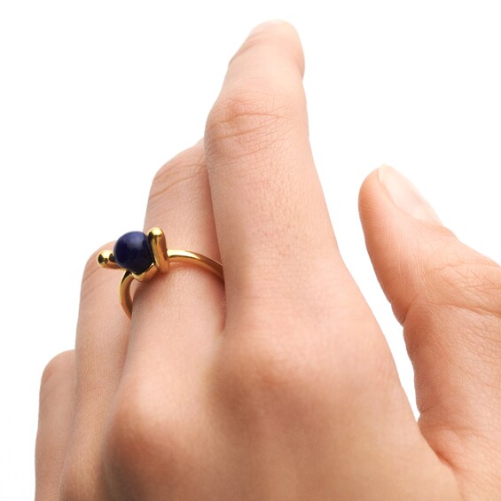 PDPAOLAâ¢ at Zales Blue Sodalite Twist Knot Ring in Sterling Silver with 18K Gold Plate
